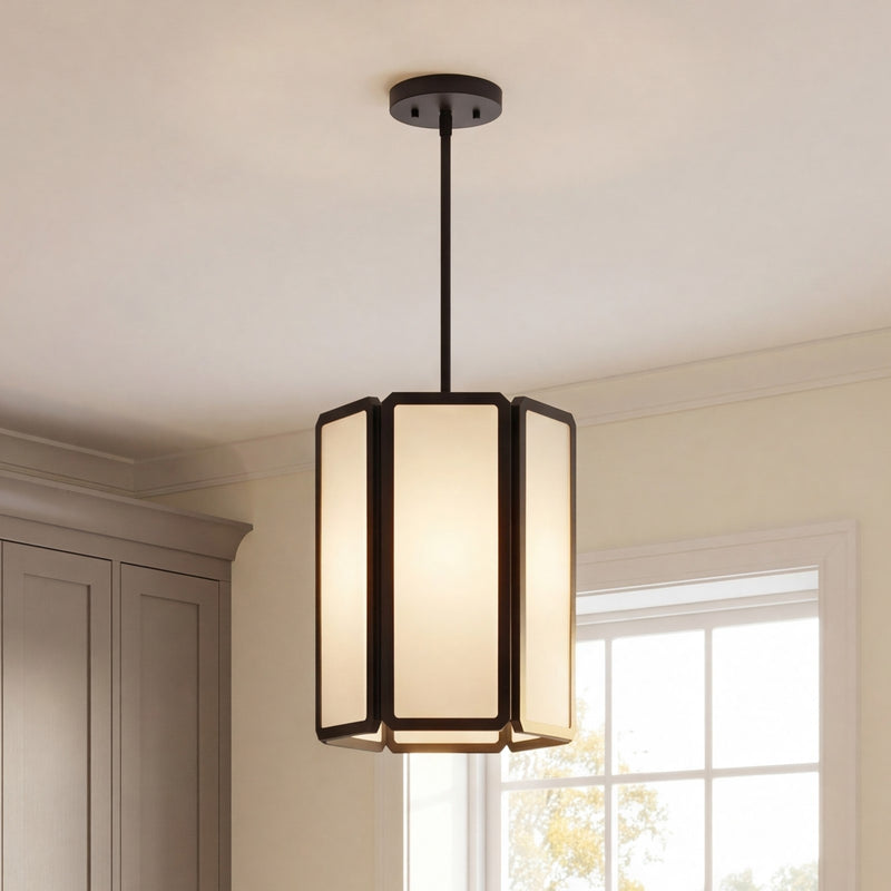 Savoy House Leeds 3 Lt Pendant, White Opal, Matte Black