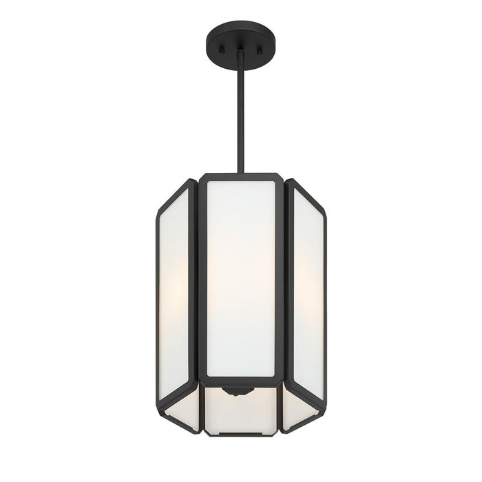 Savoy House Leeds 3 Lt Pendant, White Opal, Matte Black