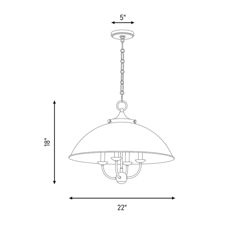 Savoy House Monterey 4 Light Pendant, White and Warm Brass