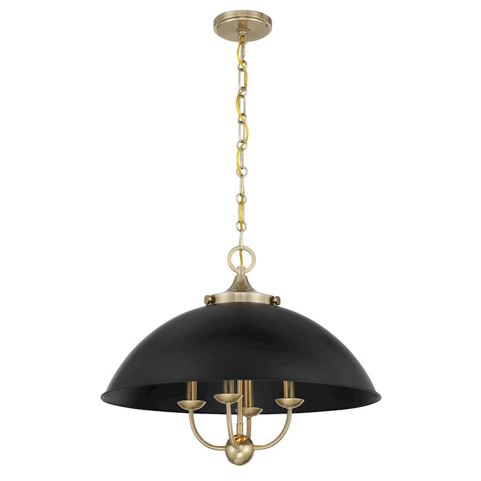 Savoy House Monterey 4 Light Pendant, Matte Black and Warm Brass - 7-1725-4-143