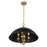 Savoy House Monterey 4 Light Pendant, Matte Black and Warm Brass