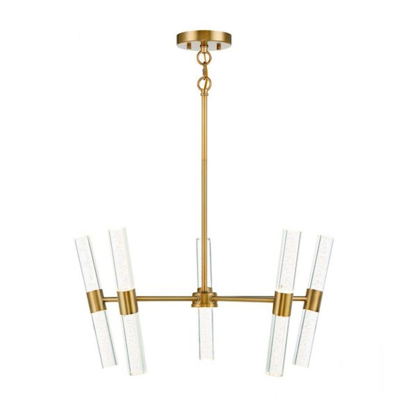 Savoy House Arlon 10 Light LED Pendant, Warm Brass/Bubble