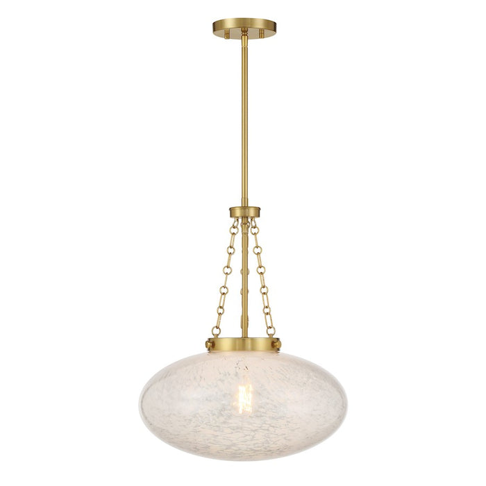Savoy House Willow 1 Light Pendant, Warm Brass/White Cloud - 7-1740-1-322