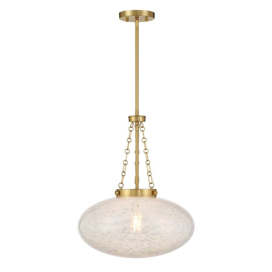 Savoy House Willow 1 Light Pendant, Warm Brass/White Cloud - 7-1740-1-322
