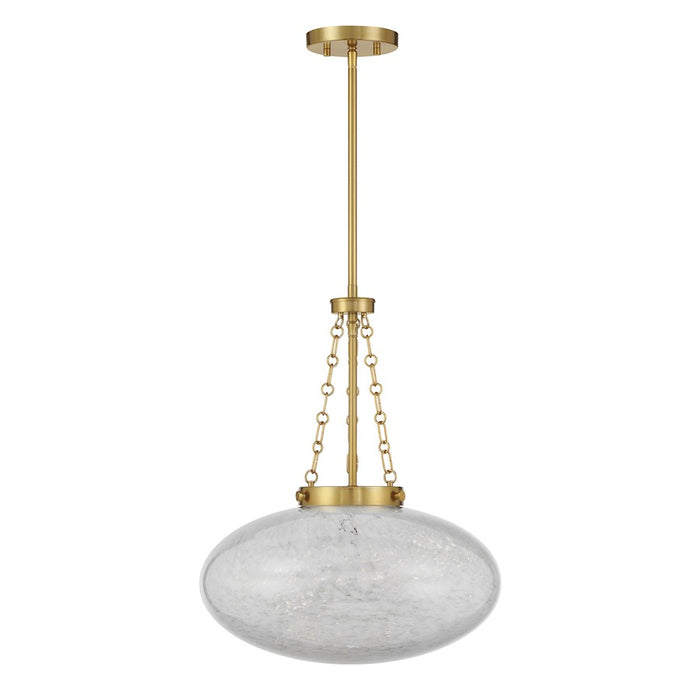 Savoy House Willow 1 Light Pendant, Warm Brass/White Cloud