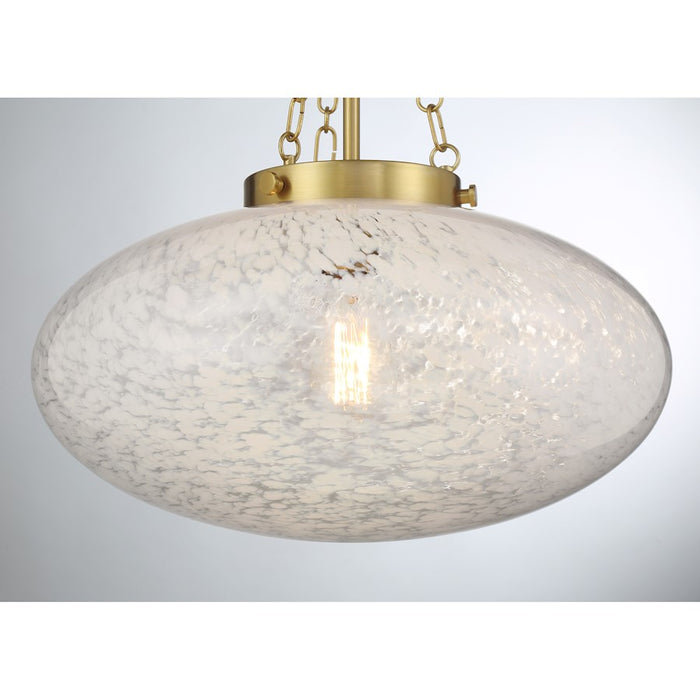 Savoy House Willow 1 Light Pendant, Warm Brass/White Cloud