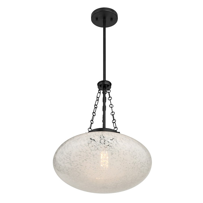 Savoy House Willow 1 Light Pendant, Matte Black/White Cloud
