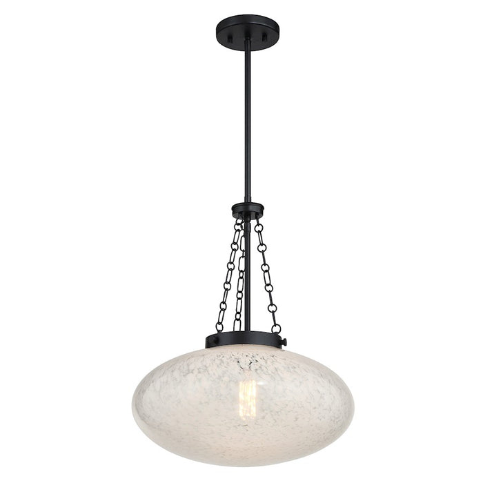 Savoy House Willow 1 Light Pendant, Matte Black/White Cloud