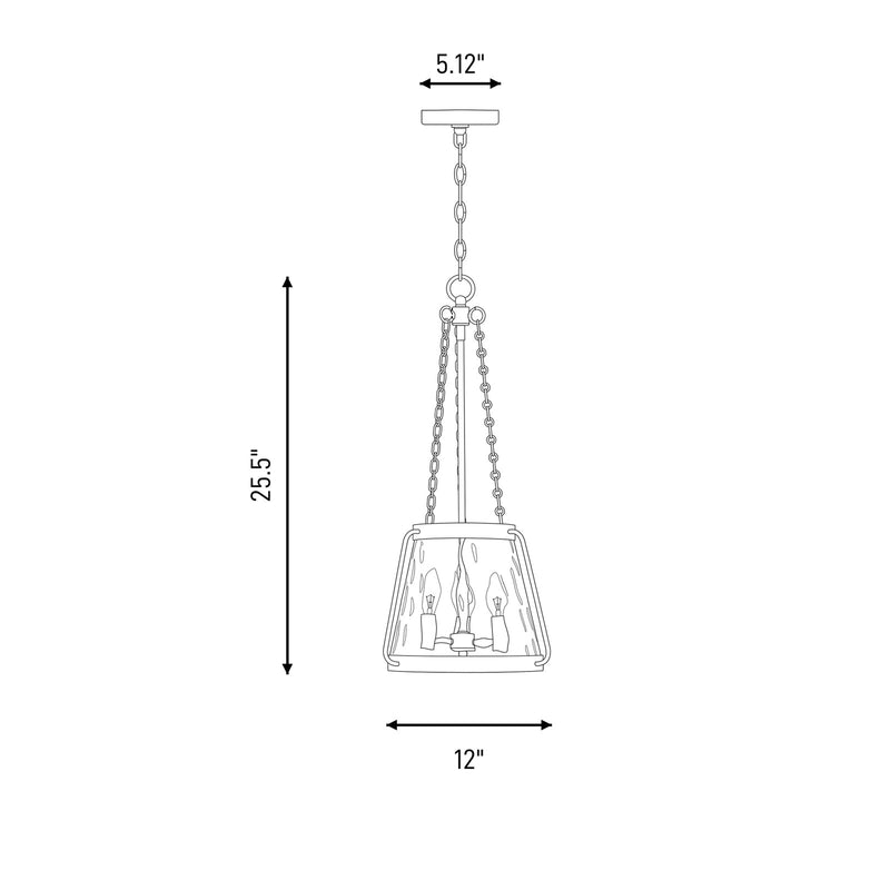 Savoy House Crawford 3-Light Pendant, Warm Brass