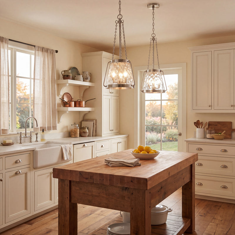 Savoy House Crawford 3-Light Pendant, Satin Nickel