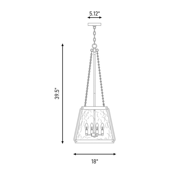 Savoy House Crawford 4-Light Pendant, Satin Nickel