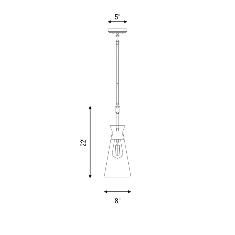 Savoy House Lakewood 1-Light Pendant, Warm Brass