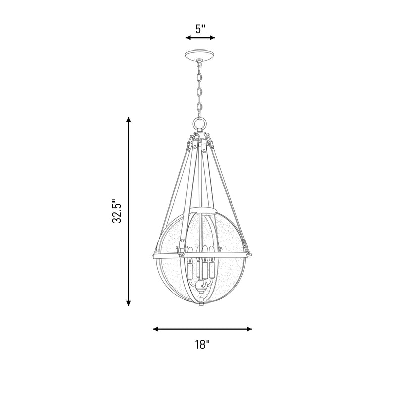 Savoy House Bozeman 4-Light Pendant, Warm Brass