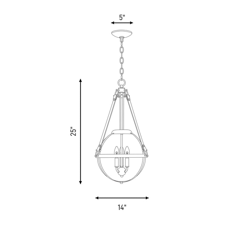 Savoy House Bozeman 3-Light Pendant, Warm Brass
