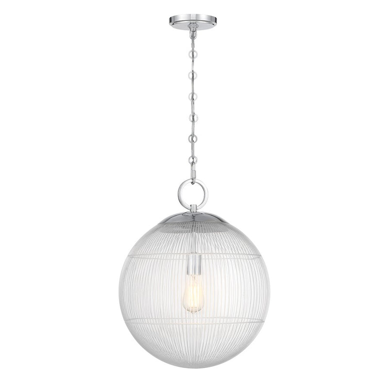 Savoy House Cabot 1 Light Pendant, Chrome/Segmented