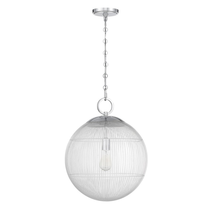 Savoy House Cabot 1 Light Pendant, Chrome/Segmented