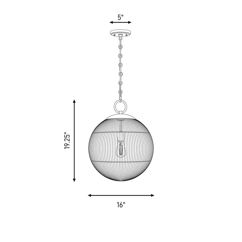 Savoy House Cabot 1 Light Pendant, Chrome/Segmented