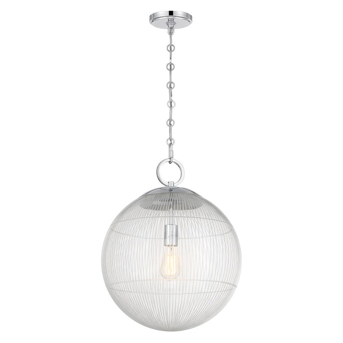 Savoy House Cabot 1 Light Pendant, Chrome/Segmented