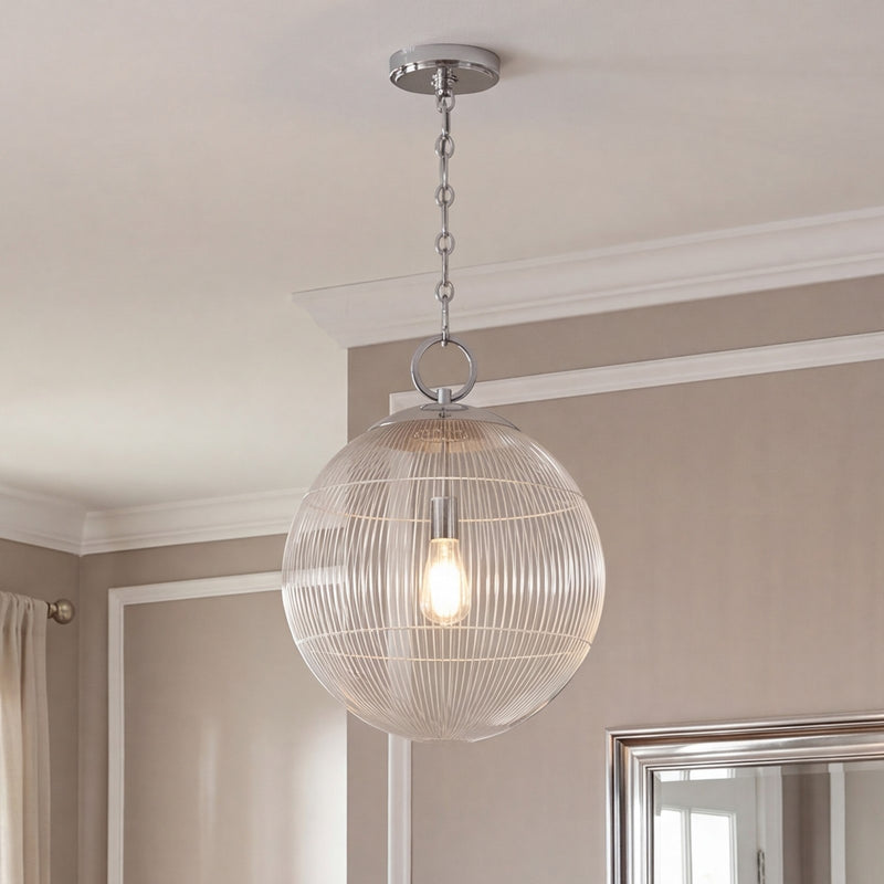 Savoy House Cabot 1 Light Pendant, Chrome/Segmented