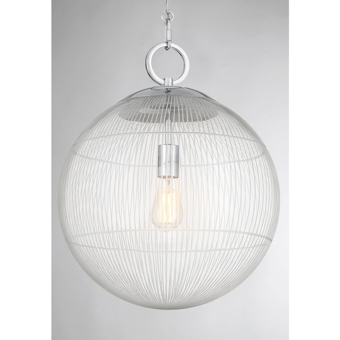 Savoy House Cabot 1 Light Pendant, Chrome/Segmented