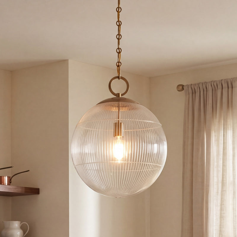 Savoy House Cabot 1 Light Pendant, Warm Brass/Segmented