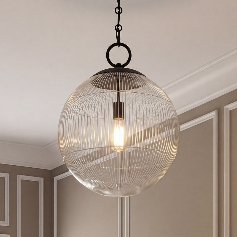 Savoy House Cabot 1 Light Pendant, Matte Black/Segmented