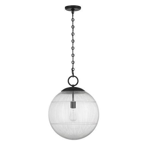 Savoy House Cabot 1 Light Pendant, Matte Black/Segmented