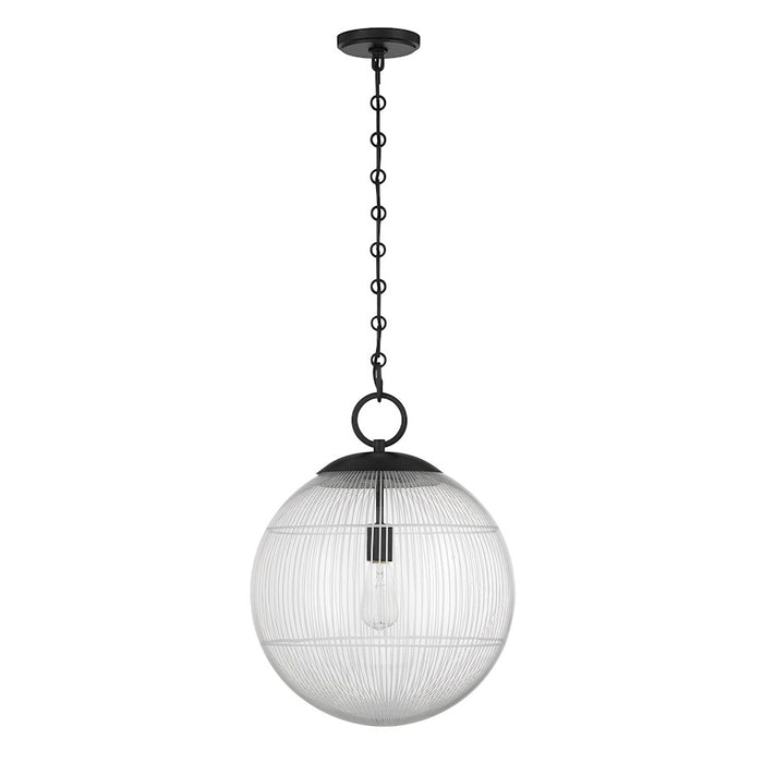 Savoy House Cabot 1 Light Pendant, Matte Black/Segmented