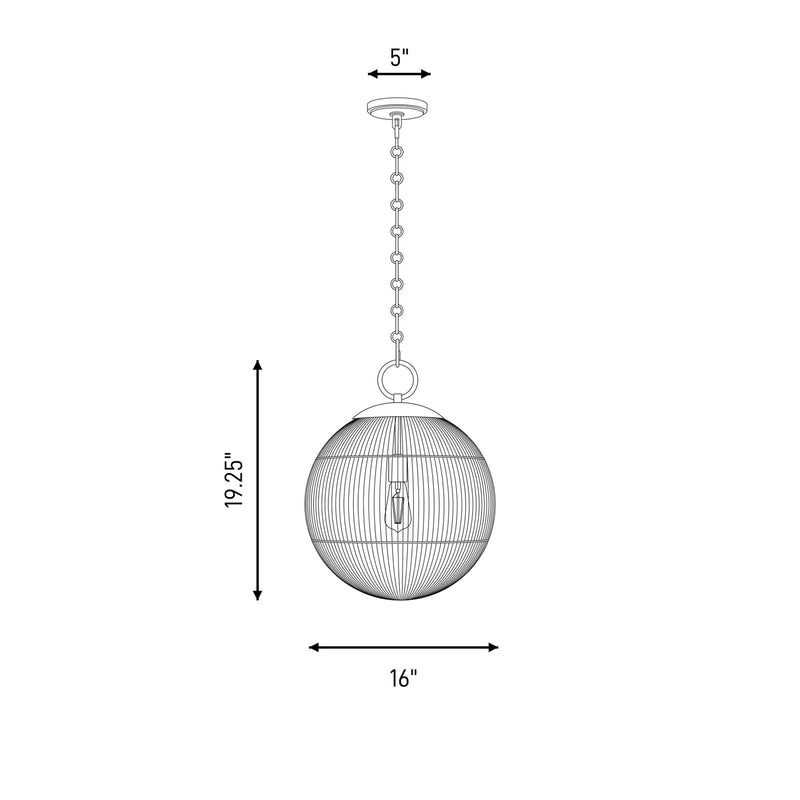 Savoy House Cabot 1 Light Pendant, Matte Black/Segmented
