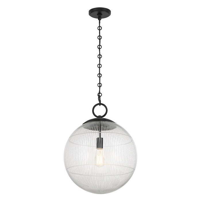 Savoy House Cabot 1 Light Pendant, Matte Black/Segmented