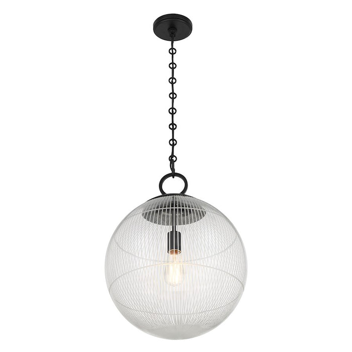 Savoy House Cabot 1 Light Pendant, Matte Black/Segmented