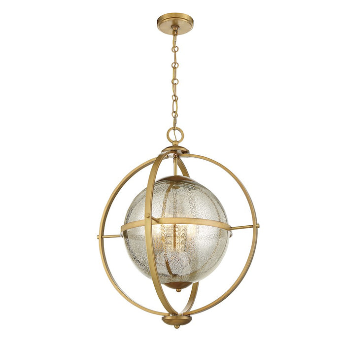 Savoy House Pearl 3-Light Pendant, Warm Brass