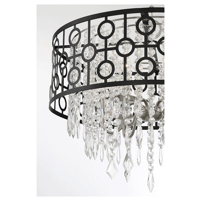 Savoy House Rory 4-Light Pendant, Matte Black/Satin Nickel