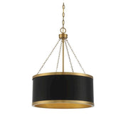 Savoy House Delphi 6-Light Pendant, Matte Black/Warm Brass Accents - 7-188-6-143