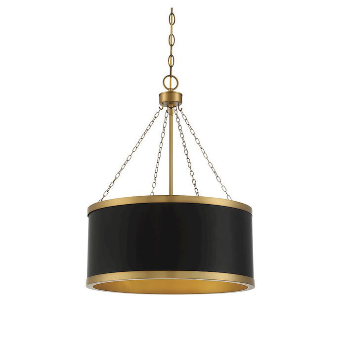 Savoy House Delphi 6-Light Pendant, Matte Black/Warm Brass Accents