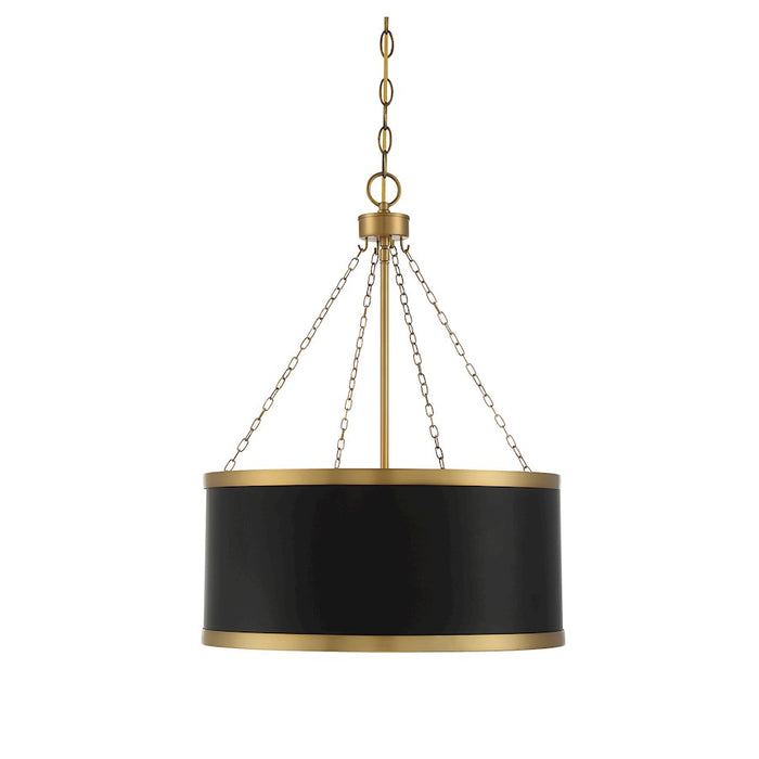 Savoy House Delphi 6-Light Pendant, Matte Black/Warm Brass Accents