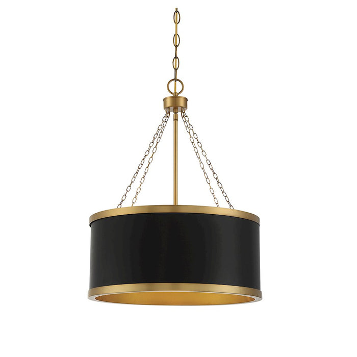 Savoy House Delphi 6-Light Pendant, Matte Black/Warm Brass Accents