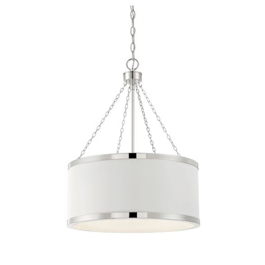 Savoy House Delphi 6-Light Pendant, White/Polished Nickel Acccents - 7-188-6-172