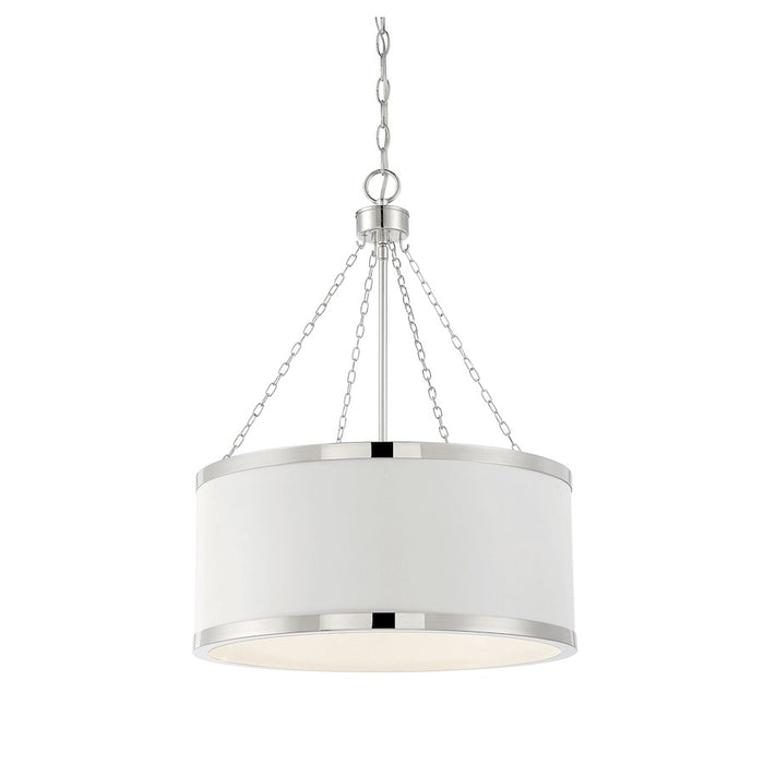 Savoy House Delphi 6-Light Pendant, White/Polished Nickel Acccents