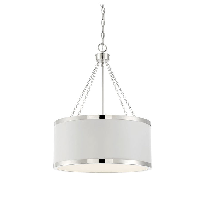 Savoy House Delphi 6-Light Pendant, White/Polished Nickel Acccents