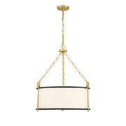 Savoy House Kian 3-Light Pendant, Matte Black/True Gold - 7-1920-3-261