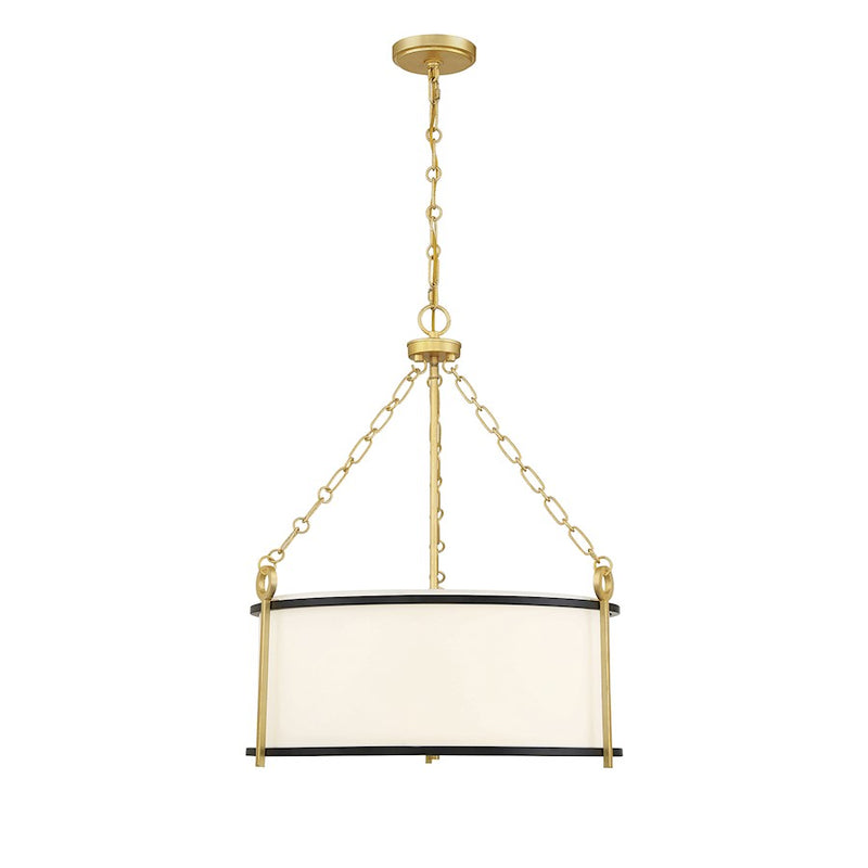 Savoy House Kian 3-Light Pendant, Matte Black/True Gold
