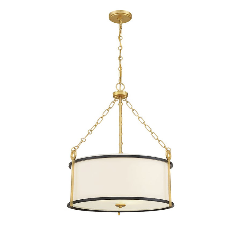 Savoy House Kian 3-Light Pendant, Matte Black/True Gold