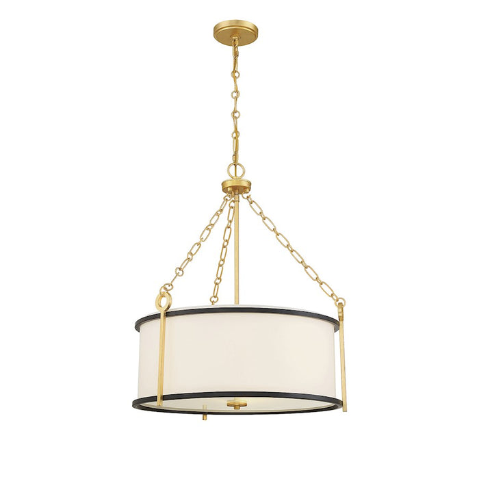 Savoy House Kian 3-Light Pendant, Matte Black/True Gold