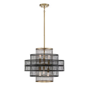 Savoy House Kelvin 6-Light Pendant, Matte Black/Warm Brass - 7-1927-6-143