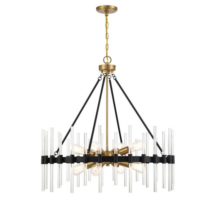 Savoy House Santiago 8Lt Pendant, Black/Brass - 7-1937-8-143