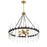 Savoy House Santiago 8 Light Pendant, Black/Brass Accents