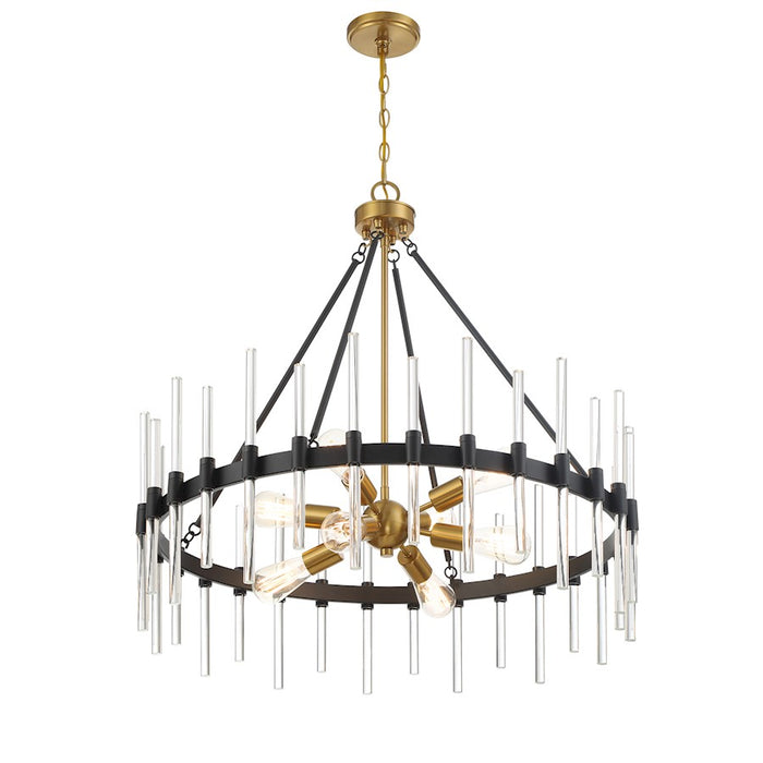 Savoy House Santiago 8Lt Pendant, Black/Brass