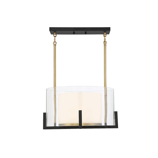 Savoy House Eaton 1-Light Pendant, Matte Black/Warm Brass Accents - 7-1983-1-143