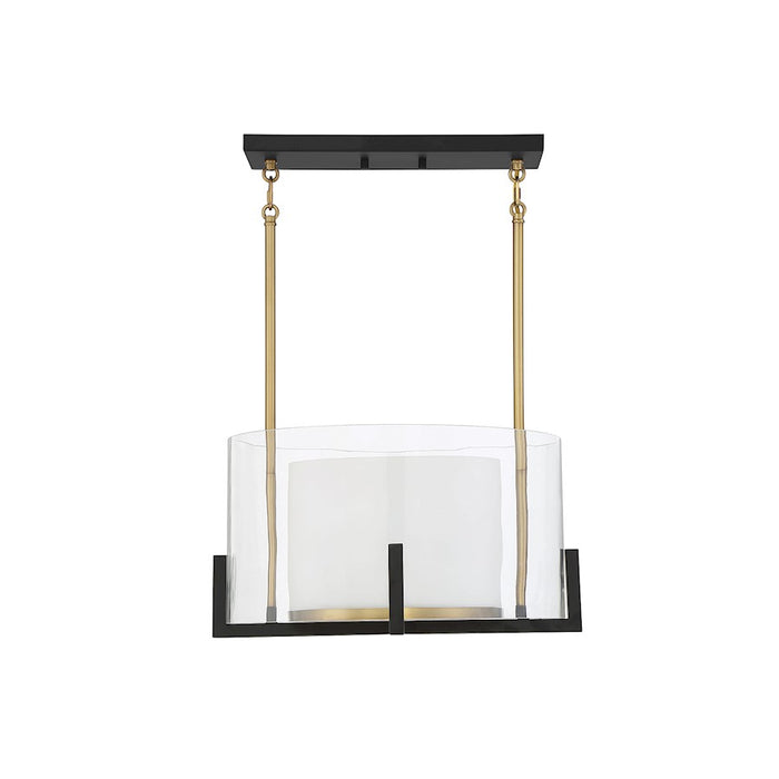 Savoy House Eaton 1-Light Pendant, Matte Black/Warm Brass Accents